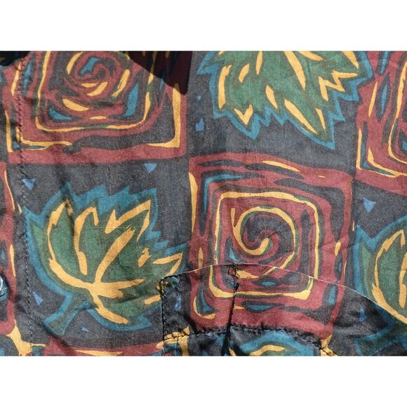 Vtg Perry Ellis 100% Silk Art Design Shirt XL Retro 90s Abstract Long Sleeve - Picture 3 of 6
